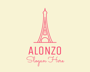 Pink Eiffel Tower  logo design