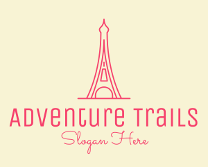 Pink Eiffel Tower  logo design