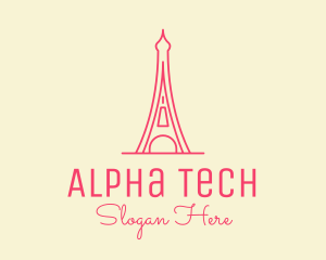 Pink Eiffel Tower  logo design