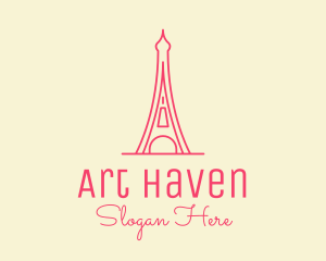 Pink Eiffel Tower  logo design