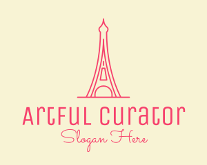 Pink Eiffel Tower  logo design