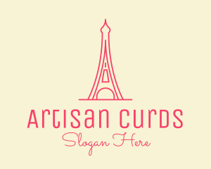 Pink Eiffel Tower  logo design