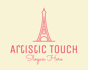 Pink Eiffel Tower  logo design