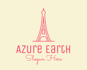 Pink Eiffel Tower  logo design