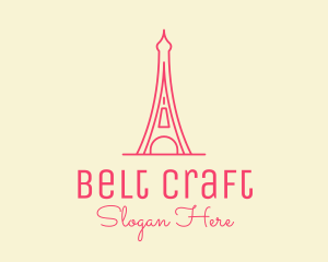 Pink Eiffel Tower  logo design