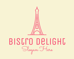 Pink Eiffel Tower  logo design