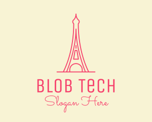 Pink Eiffel Tower  logo design