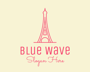 Pink Eiffel Tower  logo design