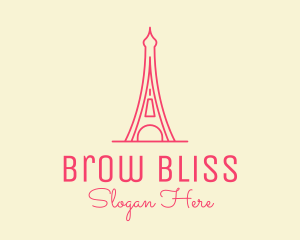 Pink Eiffel Tower  logo design