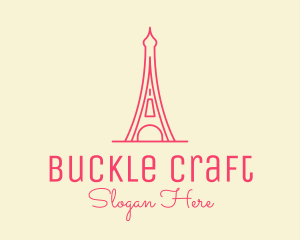 Pink Eiffel Tower  logo design