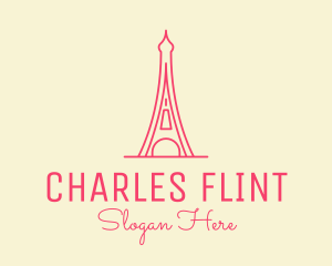 Pink Eiffel Tower  logo design