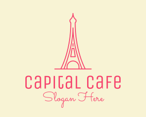 Pink Eiffel Tower  logo design