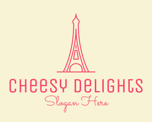 Pink Eiffel Tower  logo design