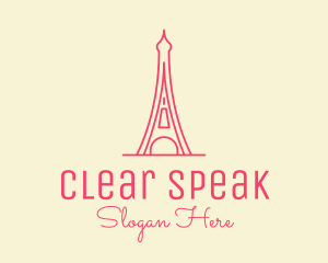 Pink Eiffel Tower  logo design