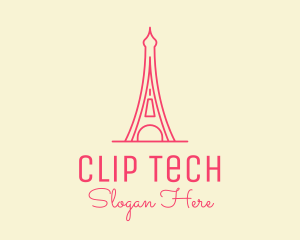 Pink Eiffel Tower  logo design