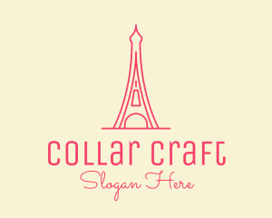 Pink Eiffel Tower  logo design