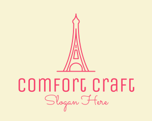 Pink Eiffel Tower  logo design