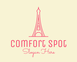 Pink Eiffel Tower  logo design