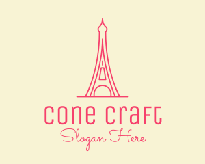 Pink Eiffel Tower  logo design