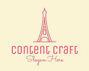 Pink Eiffel Tower  logo design