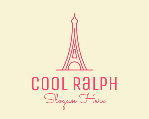 Pink Eiffel Tower  logo design