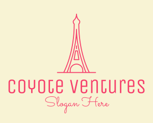 Pink Eiffel Tower  logo design