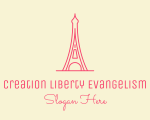 Pink Eiffel Tower  logo design