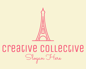 Pink Eiffel Tower  logo design