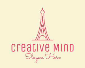 Pink Eiffel Tower  logo design