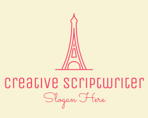 Pink Eiffel Tower  logo design