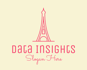 Pink Eiffel Tower  logo design