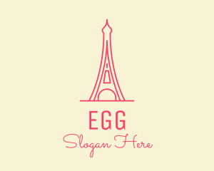 Eiffel - Pink Eiffel Tower logo design