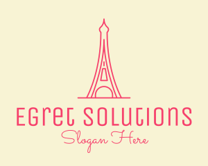 Pink Eiffel Tower  logo design