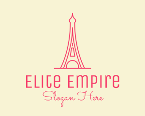 Pink Eiffel Tower  logo design