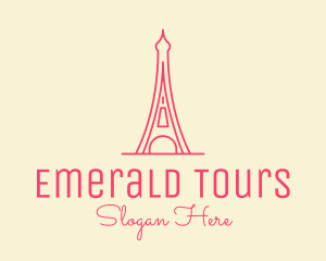 Pink Eiffel Tower  logo design