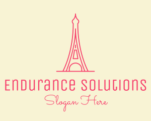 Pink Eiffel Tower  logo design