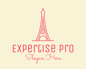 Pink Eiffel Tower  logo design