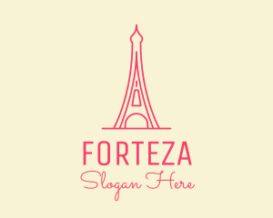 Pink Eiffel Tower  logo design