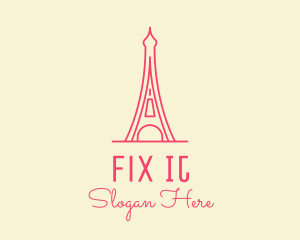 Pink Eiffel Tower  logo design