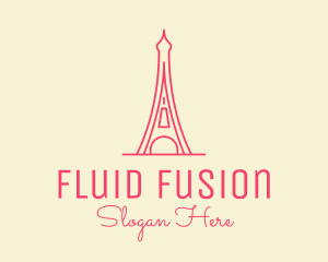 Pink Eiffel Tower  logo design