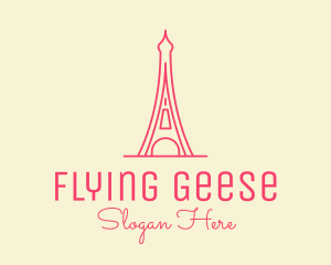 Pink Eiffel Tower  logo design