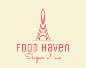 Pink Eiffel Tower  logo design