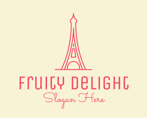 Pink Eiffel Tower  logo design