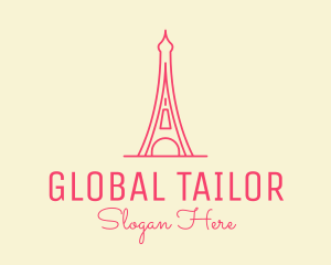 Pink Eiffel Tower  logo design