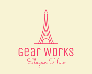 Pink Eiffel Tower  logo design