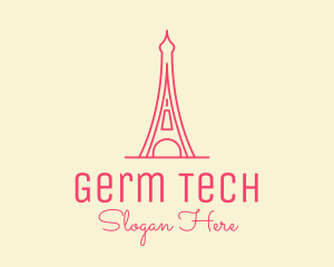 Pink Eiffel Tower  logo design