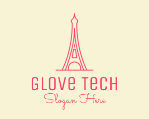 Pink Eiffel Tower  logo design