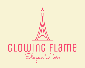 Pink Eiffel Tower  logo design