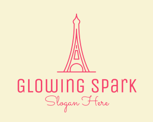 Pink Eiffel Tower  logo design