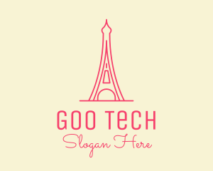 Pink Eiffel Tower  logo design